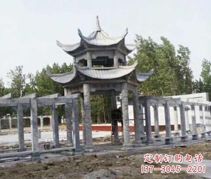 开封园林景观多层凉亭石雕 (2)