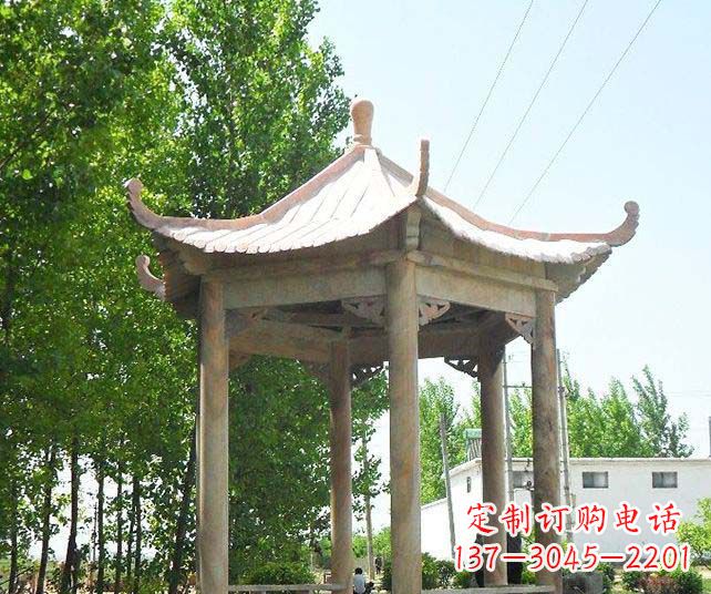 开封园林景观单层石雕凉亭