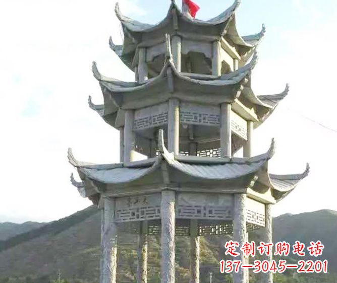 开封园林景观多层凉亭石雕 (3)