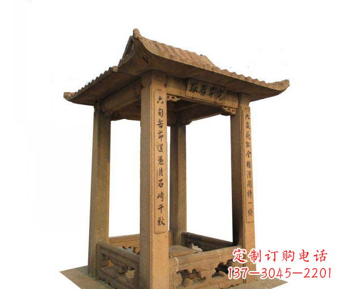 开封园林景观四角石雕凉亭