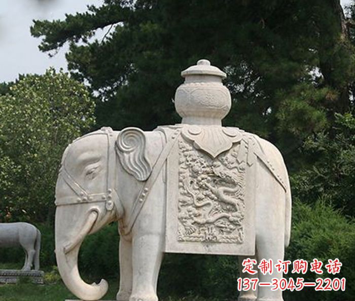 开封园林景观驮宝大象石雕