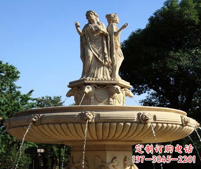 开封园林景观西方人物喷泉石雕