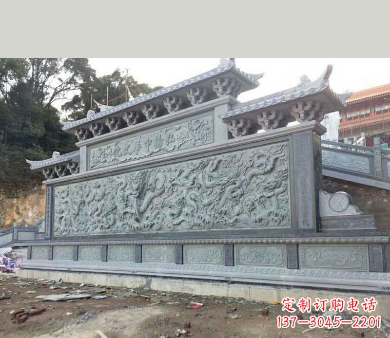 开封园林九龙壁景观石雕 (2)