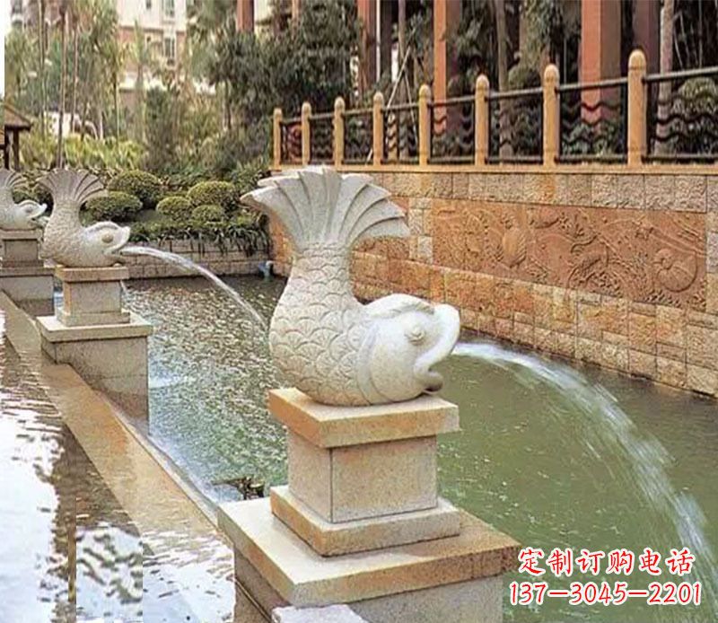 开封园林鲤鱼喷泉景观石雕