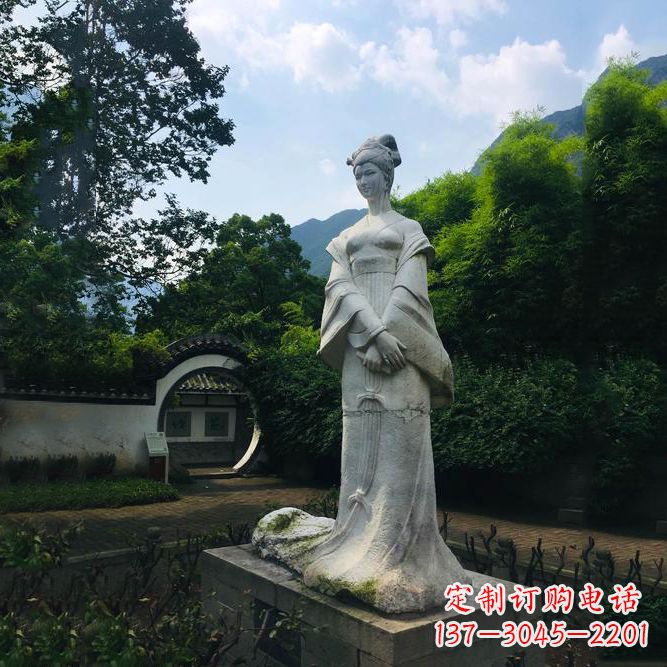 开封园林历史名人塑像王昭君汉白玉雕塑