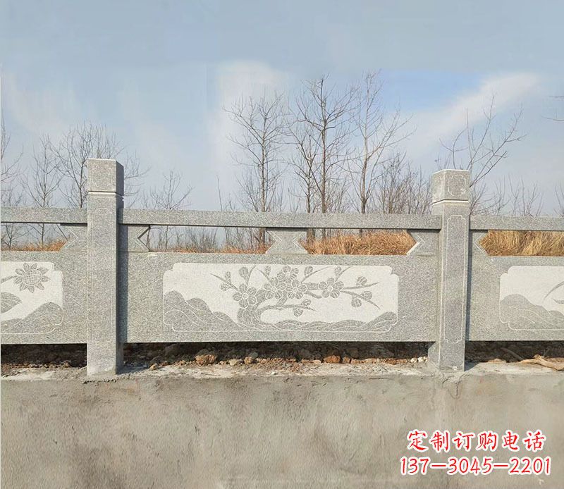 开封园林梅花石浮雕栏板景观石雕