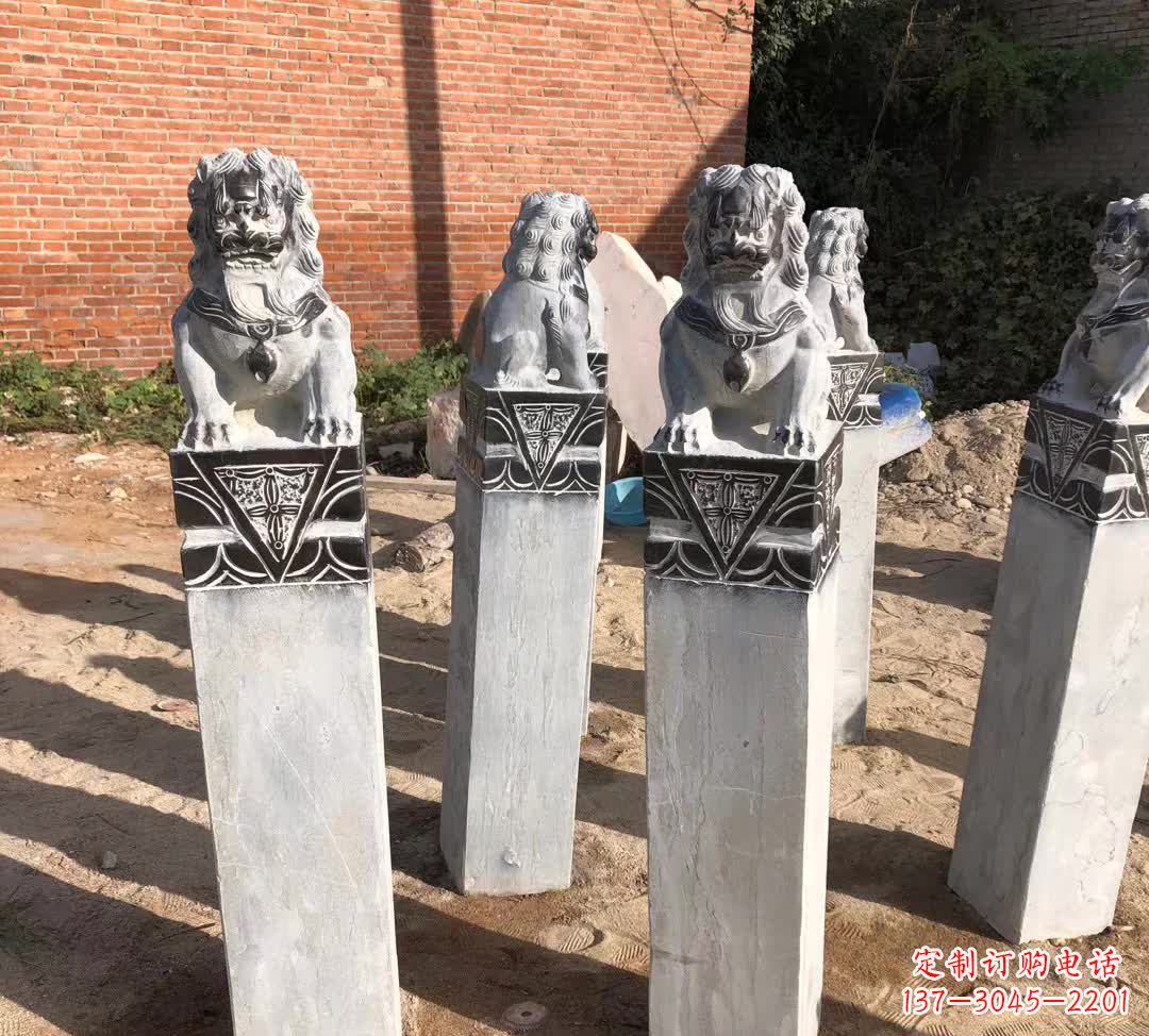 开封园林石雕狮子拴马桩