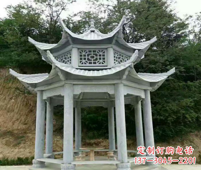开封园林双层凉亭石雕 (2)