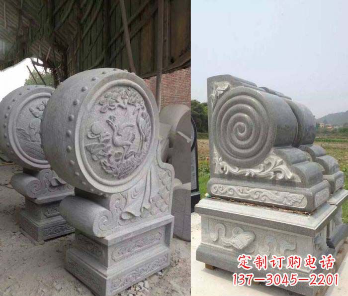 开封招财抱鼓石大理石门墩