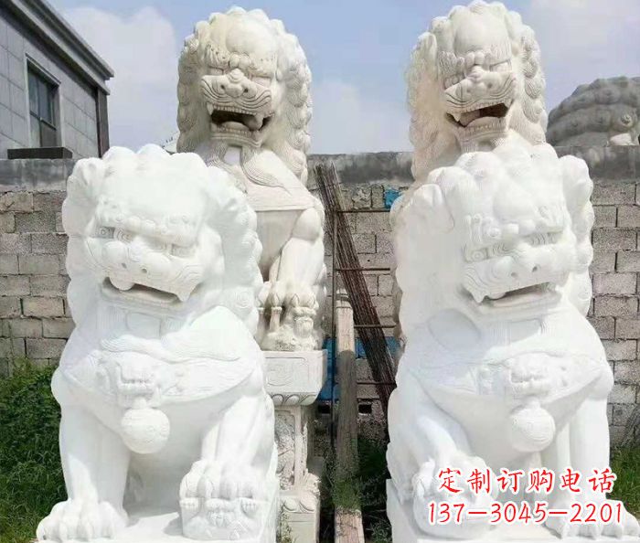 开封招财动物汉白玉狮子石雕