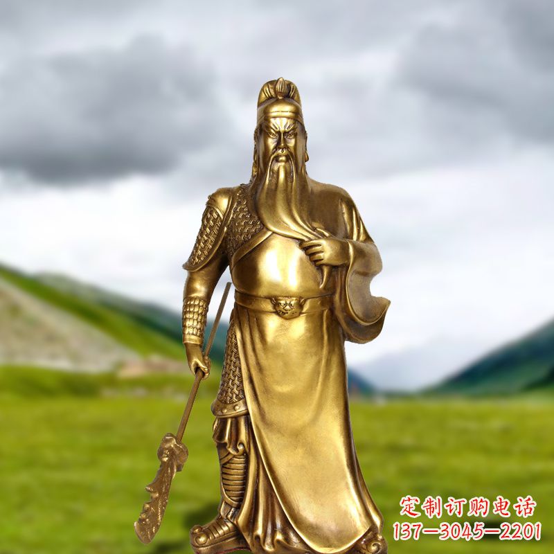 开封招财关公铜雕像