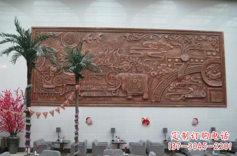 开封招财进宝大象铜浮雕