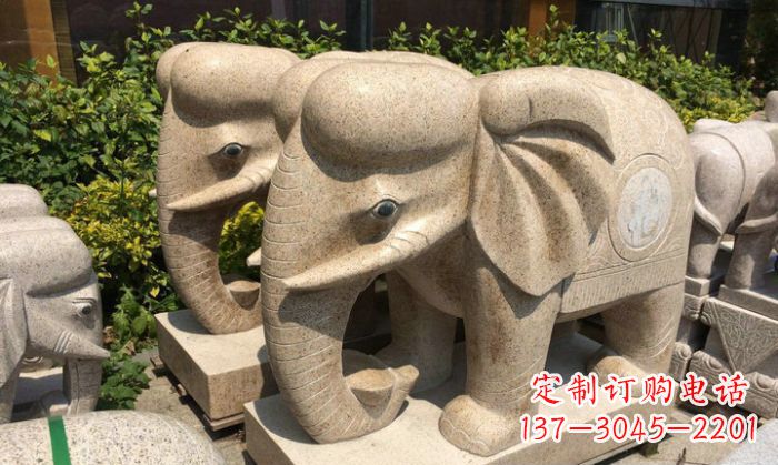 开封招财进宝砂岩大象石雕