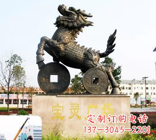 开封招财麒麟铜雕