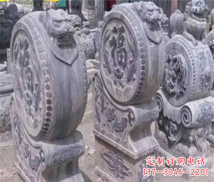 开封招财石门墩仿古抱鼓石