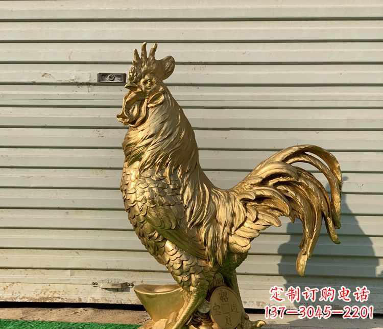 开封招财元宝公鸡铜雕