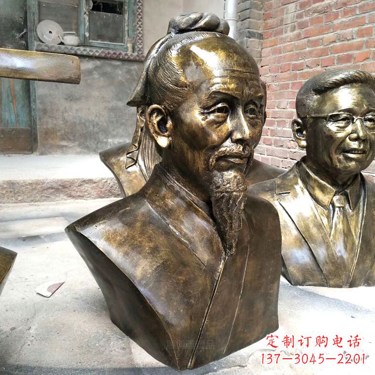 开封中国古代著名数学家祖冲之铸铜胸像雕塑