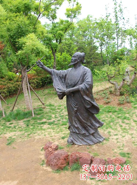 开封中国历史名人唐代著名绘画大师吴道子铜雕塑