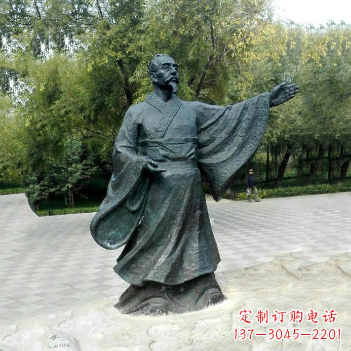 开封中国历史名人战国时期儒家学派的代表人物荀子铜雕像