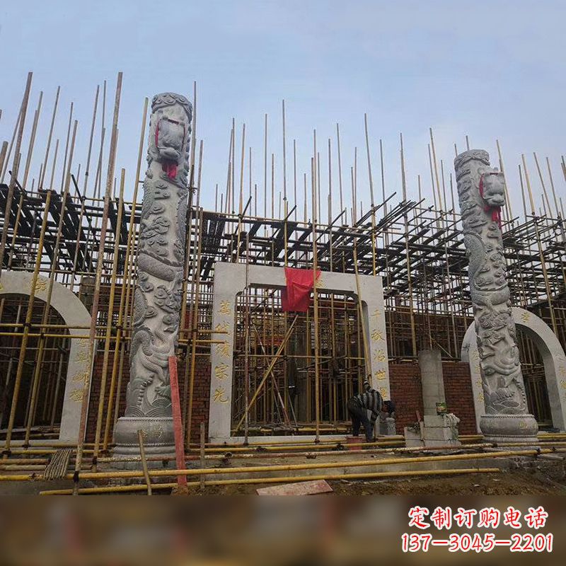 开封中国龙柱石雕