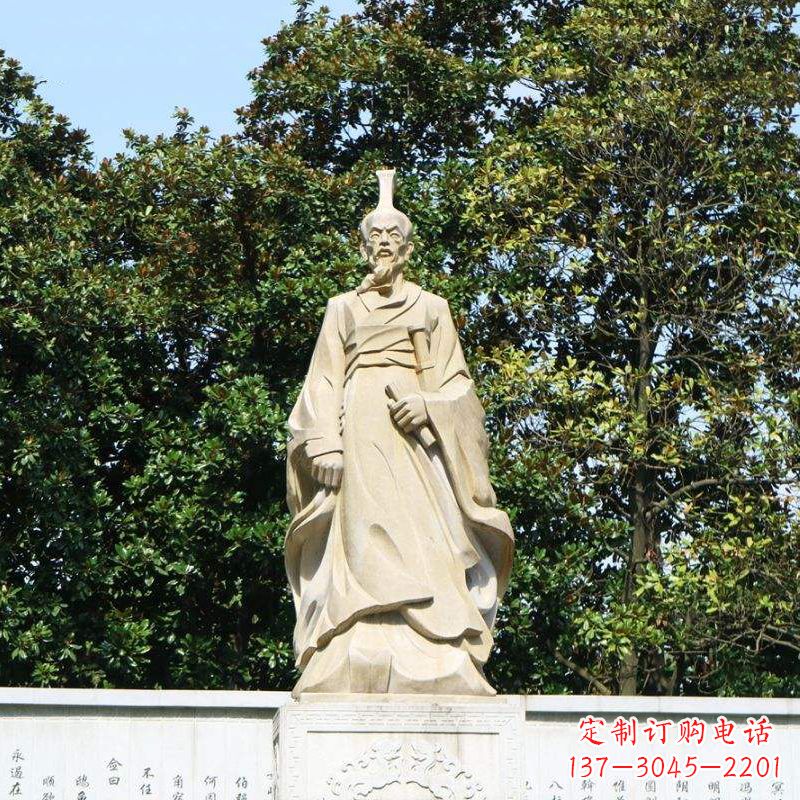开封中国名人战国时期楚国诗人屈原砂岩石雕像