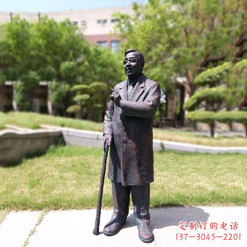 开封中国名人著名数学家华罗庚铜雕像