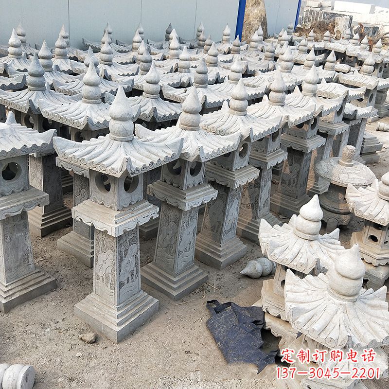 开封中式青石灯笼雕塑