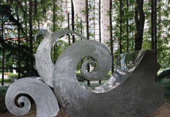开封园林不锈钢海浪抽象雕塑