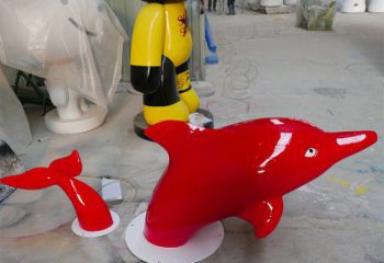 开封园林广场创意海豚入水出水雕塑摆件
