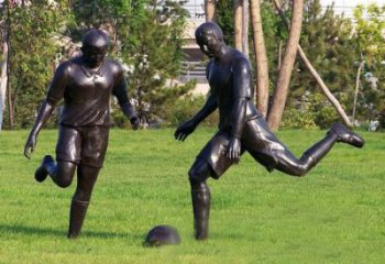 开封园林踢足球人物铜雕