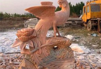 开封中国古代传说中的瑞鸟凤凰牡丹石雕