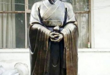 开封中国古代名医扁鹊铸铜雕像半身像