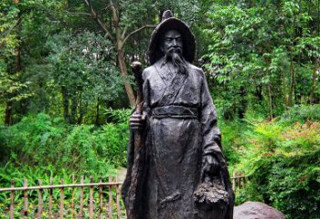 开封中国古代著名文学家东晋田园诗人陶渊明铜雕塑像