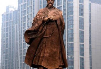 开封诸葛亮城市景观铜雕像-中国古代著名人物三国谋士卧龙先生雕塑