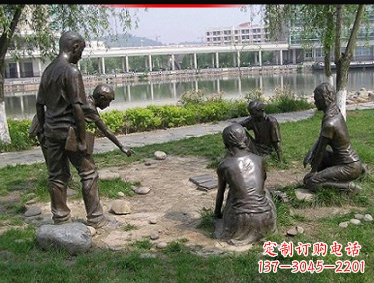 开封铸铜老师和学生雕塑
