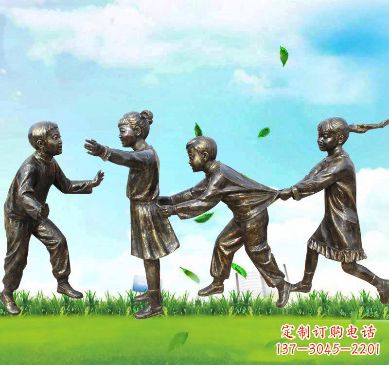 开封铸铜老鹰捉小鸡儿童