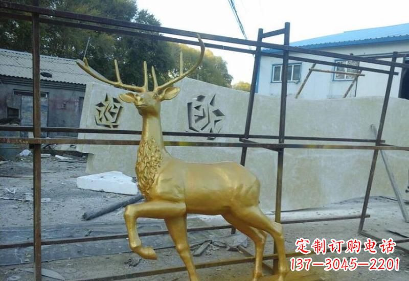 开封铸铜梅花鹿雕塑