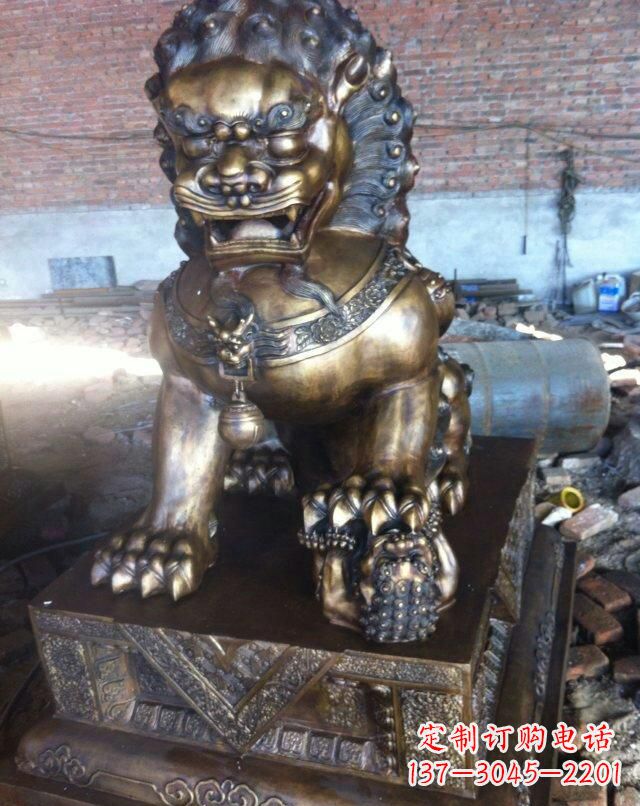 开封铸铜母子狮子雕塑