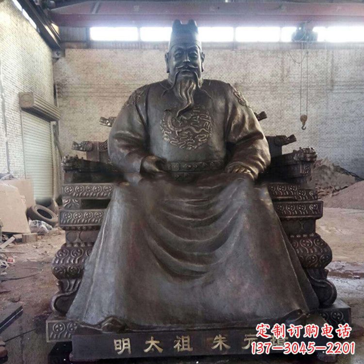 开封铸铜明太祖雕塑