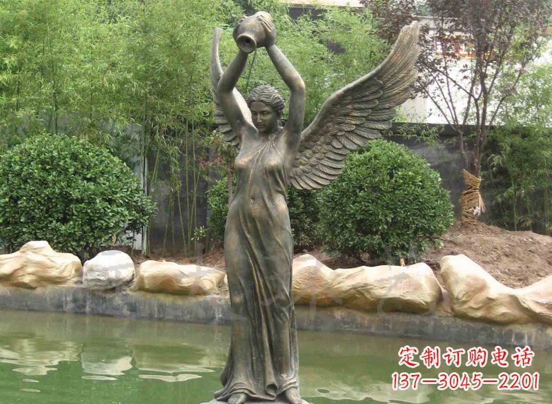 开封铸铜欧式人物喷泉雕塑