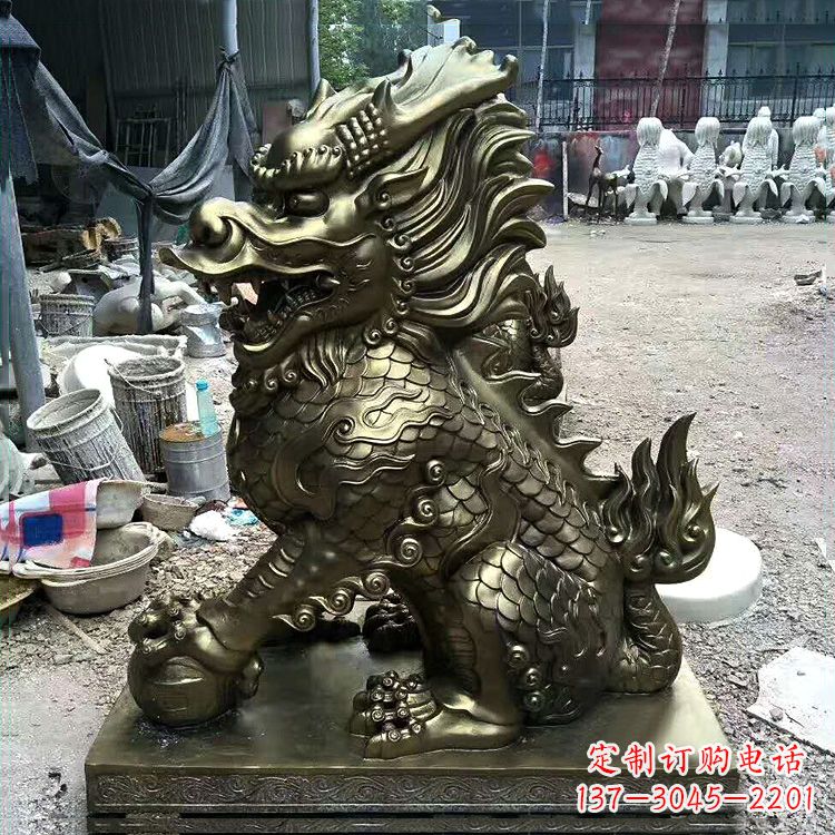 开封铸铜麒麟雕塑