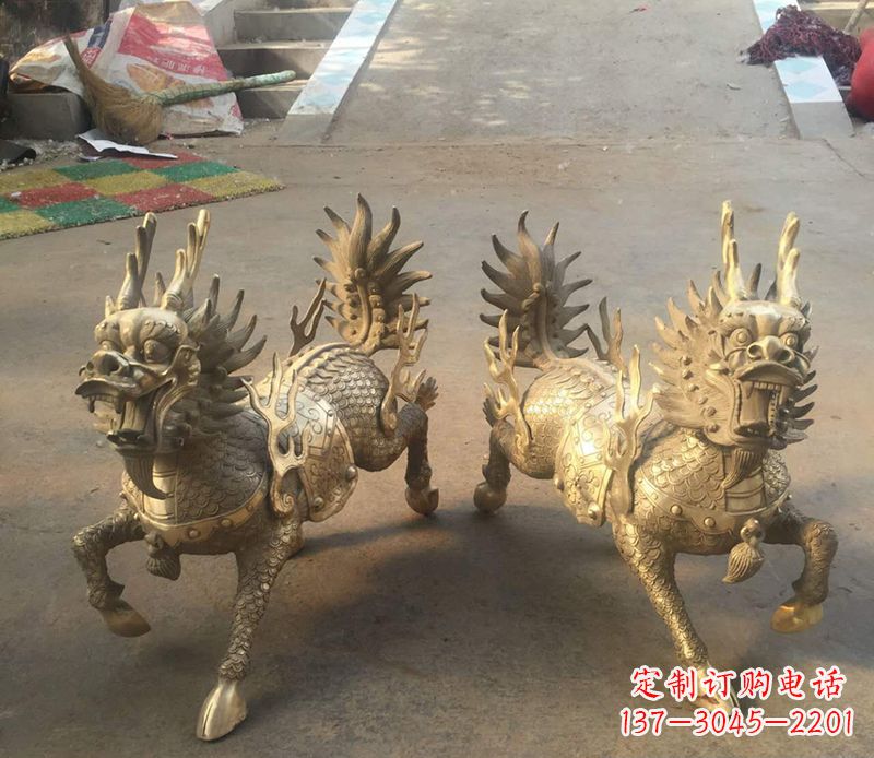 开封铸铜麒麟雕塑 (2)