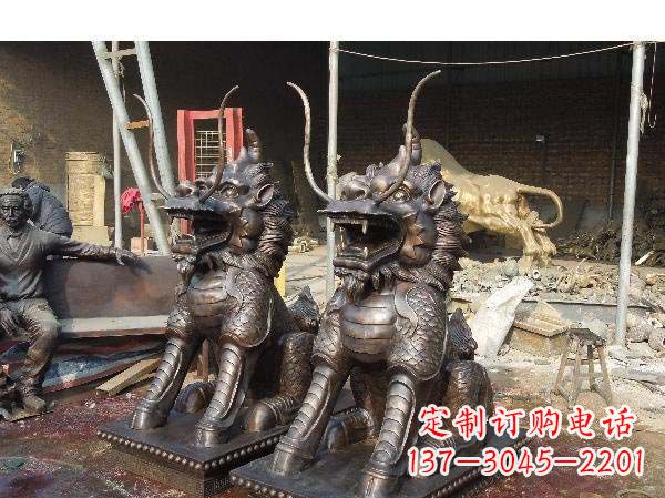 开封铸铜麒麟雕塑2221