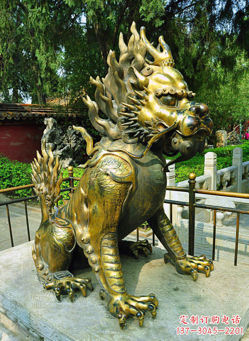 开封铸铜麒麟神兽铜雕