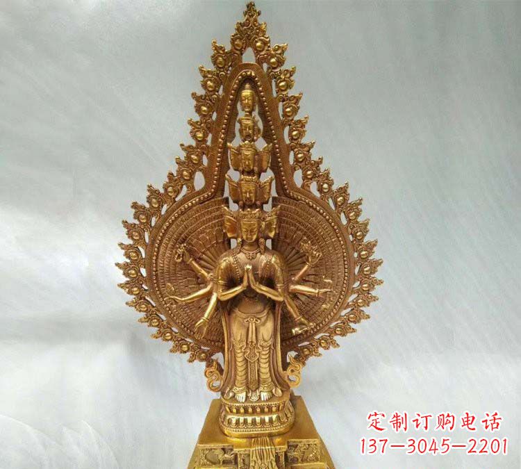 开封铸铜千手观音寺庙佛像