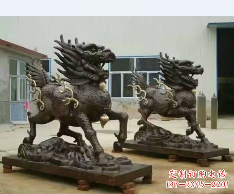 开封铸铜企业麒麟雕塑