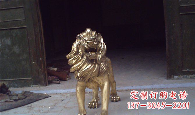开封铸铜狮子西洋狮子铜雕