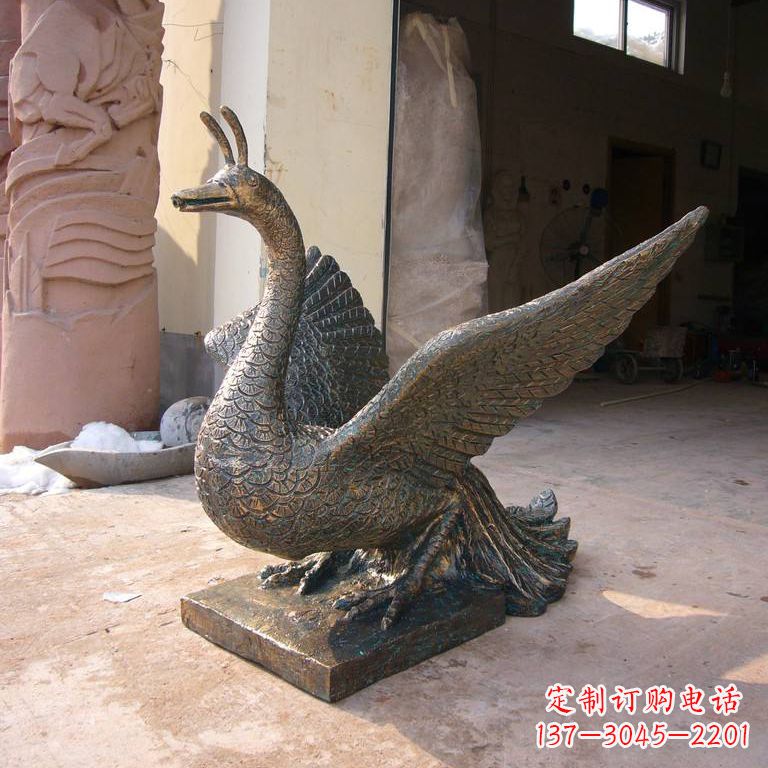 开封铸铜天之四灵朱雀雕塑摆件