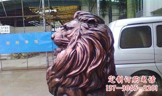 开封紫铜西洋狮子铜雕 (2)
