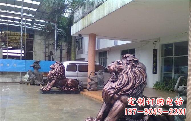 开封紫铜西洋狮子铜雕